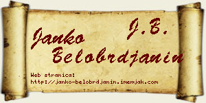Janko Belobrđanin vizit kartica